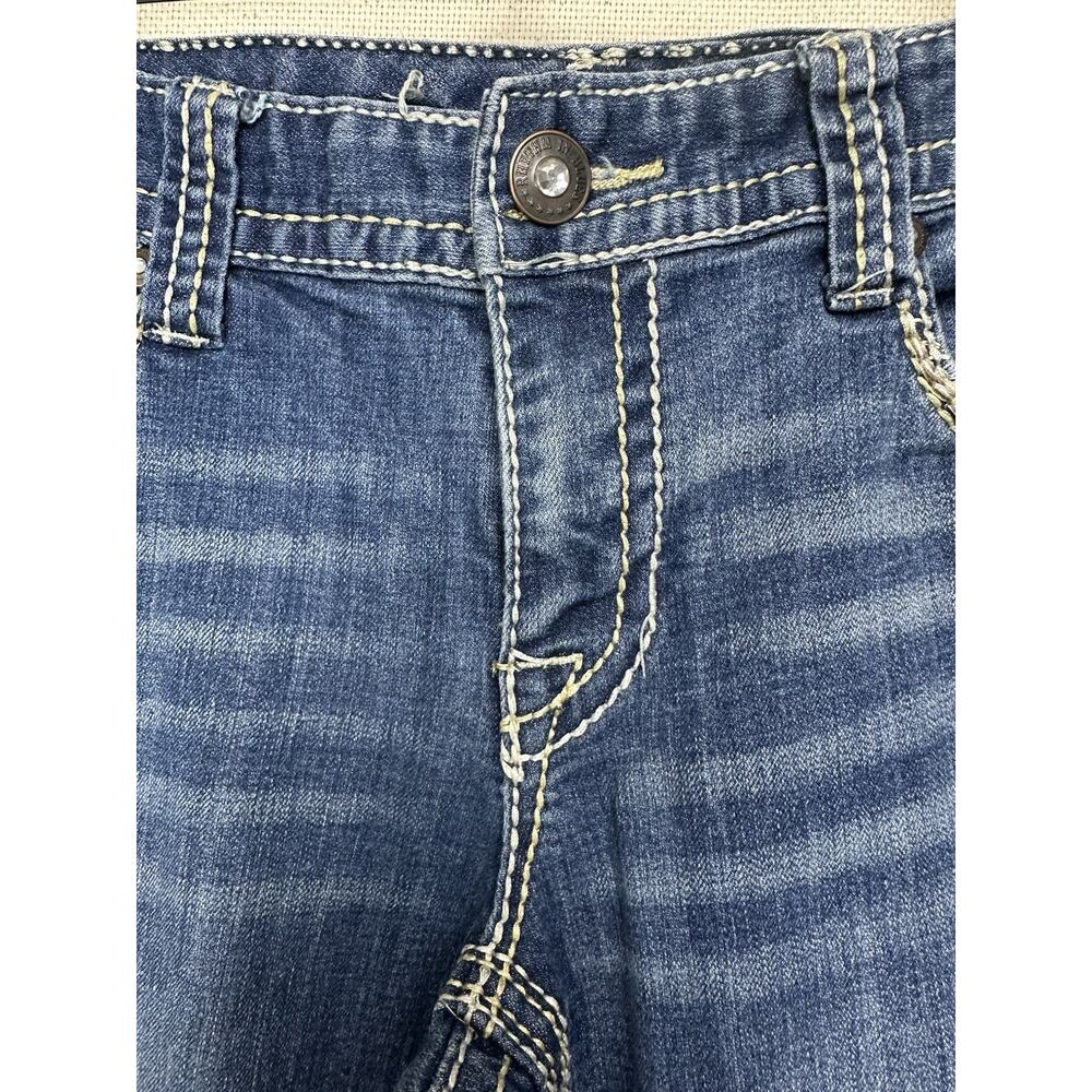 Rhythm in Blues Jeans Women's Size 6 Short Flap Pockets Straight Leg Top Stitch - Picture 4 of 16